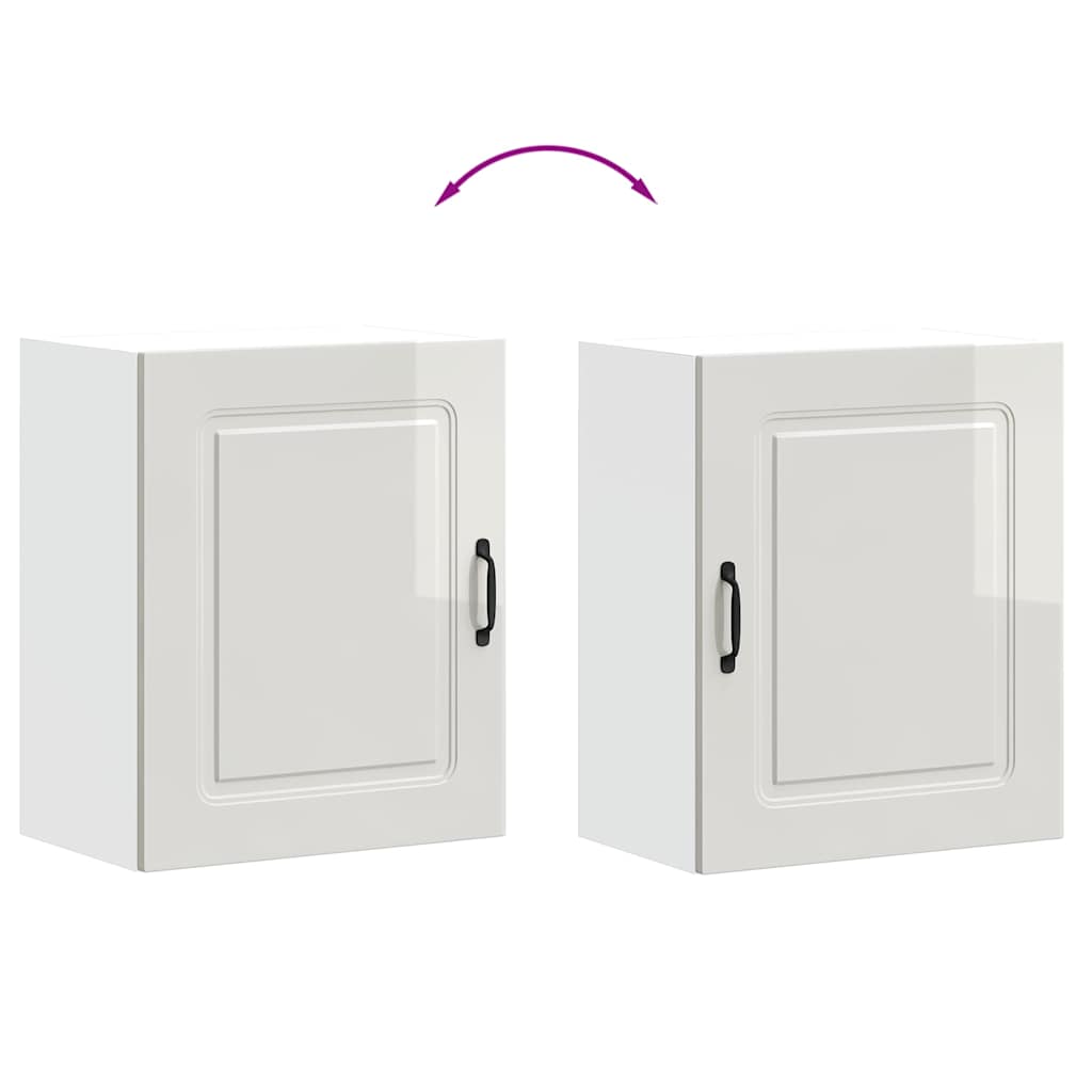 Kitchen Wall Cabinets 2 pcs Kalmar High Gloss White Wood Based Panel