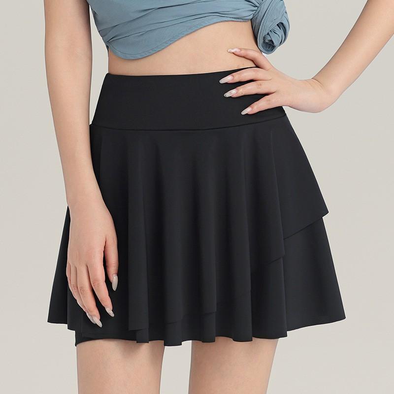 High-Waisted Pleated Sport Skort Women - Breathable Quick-Dry Running Yoga Tennis Skirt With Built-in Shorts