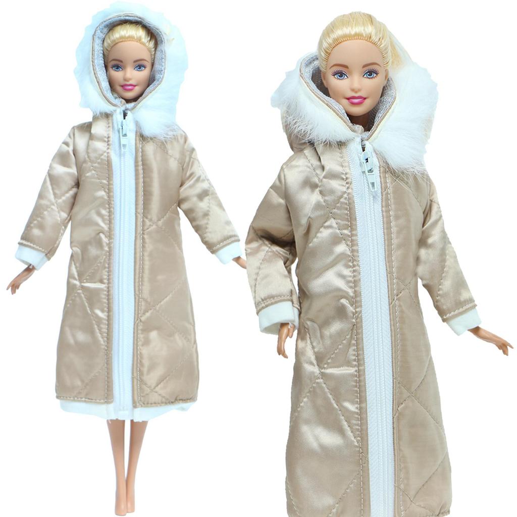Winter Long Coat for Barbie Doll Hoodies 1/6 12 Inch Dolls Clothes Girl Toy