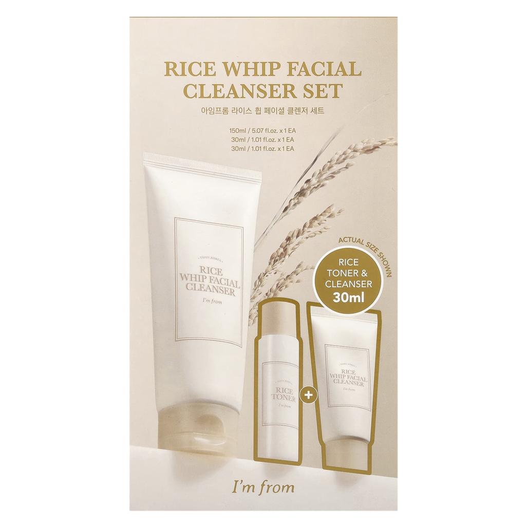 I'M FROM Набор для очищения лица Rice Whip, набор из 3 предметов