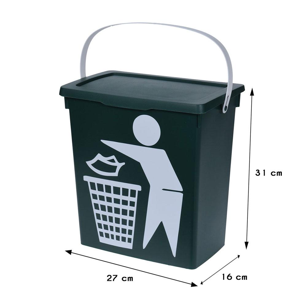 Kosz Na Śmieci Zielony Bio 12 L