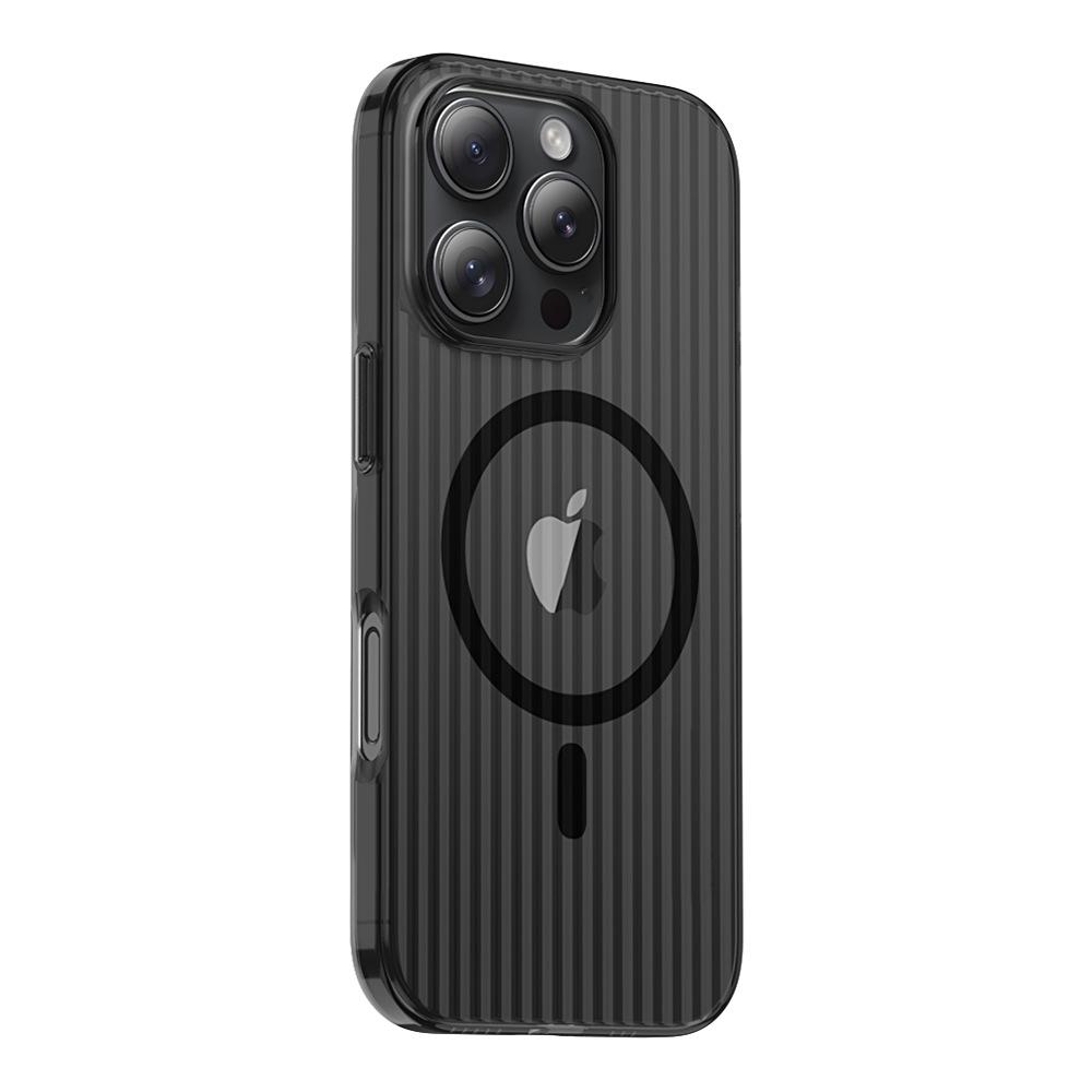 Применимо к чехлу для мобильного телефона iPhone17ProMax, гофрированная решетка, магнитное крепление, Apple 16Pro, Ледяной туман 15, защитный чехол