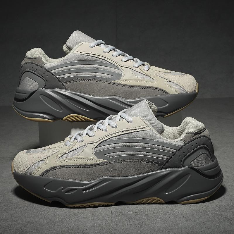 Обувь Большого Размера Кокосовые Мужские Туфли Папины Кроссовки Платформа Светоотражающие Кроссовки Осень и Зима Мужская Мода Повседневная Обувь