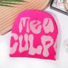 Hip Hop Letter Y2k Beanie Hat With Warm Acrylic Fabric For Streetwear And Fall Outdoor Activities