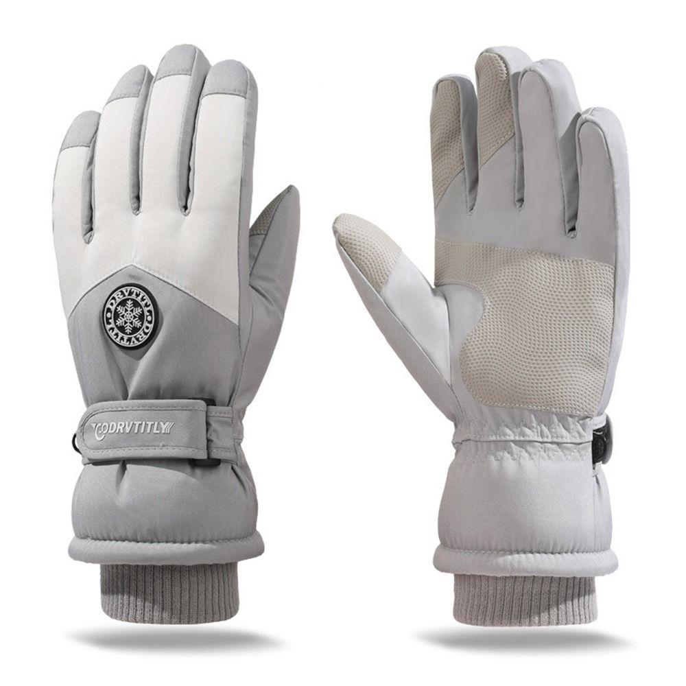 Ветрозащитные лыжные перчатки для сноуборда, зимние перчатки с длинными пальцами, утолщенные термоперчатки, зимние теплые перчатки