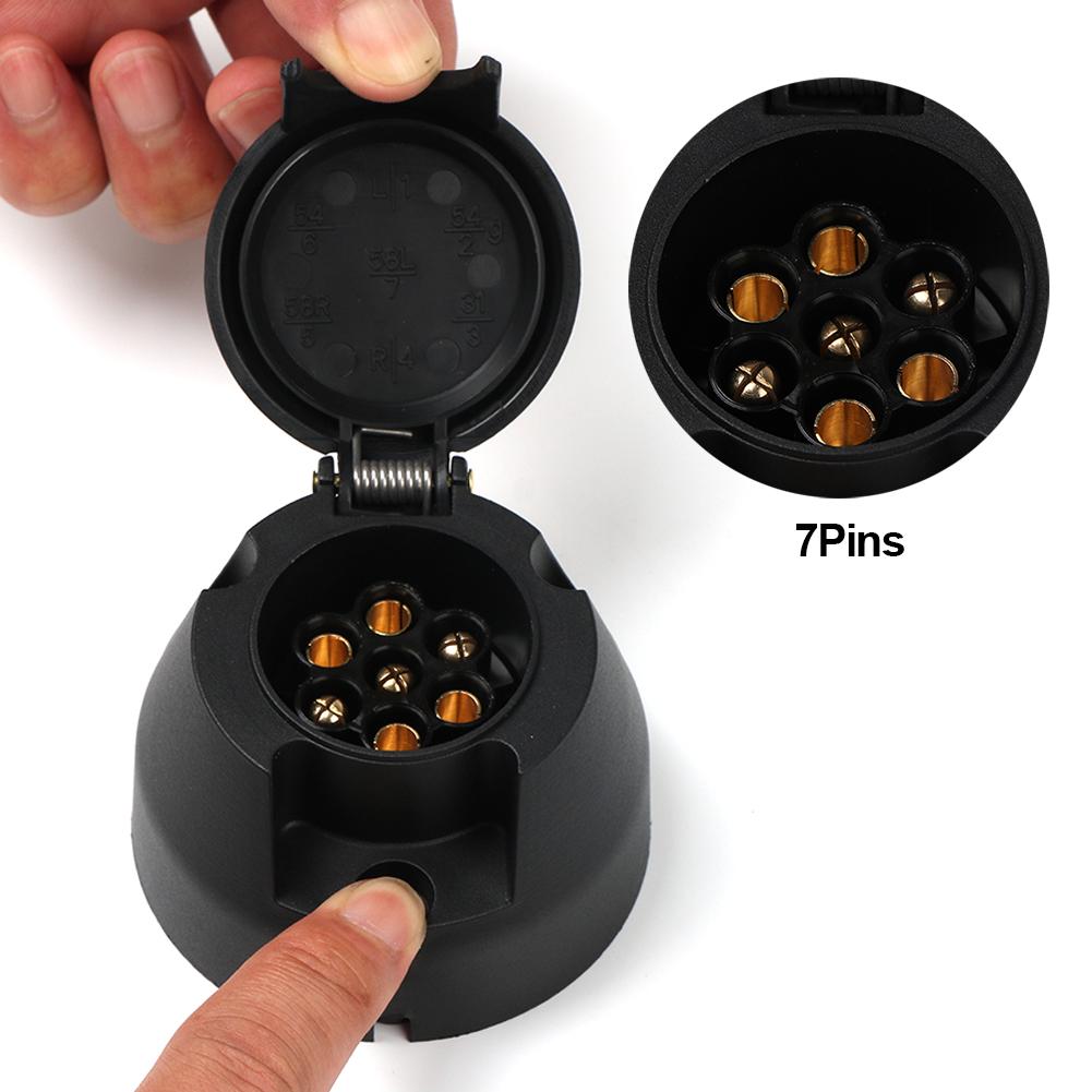 7/13 Pin Euro Trailer Socket Car Accessories Caravans 13 Pole Tow Bar Towing Socket Plug 12V Electrical Connector Adapter