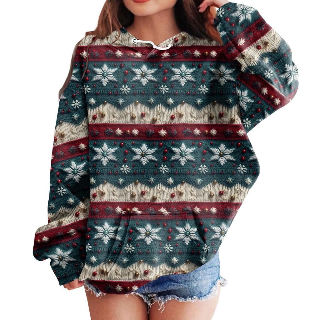 Детские толстовки с капюшоном, свободные рождественские принты, спортивная рубашка с капюшоном, модная спортивная рубашка