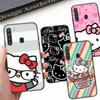 HK2 Lovely Hello Kitty Black Sofe Case for Samsung Note 20 Lite S24 Ultra S23 A03 A05 A06 A11 A71 A15 A16 A13 A24 A25 A33 A52 A53 A50 M55 M35 Plus