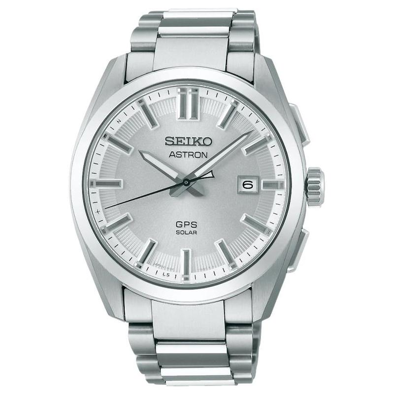 Seiko Серия Astron 100 метров водонепроницаемые солнечные Кварцевые титановый ремешок 41 мм мужские часы серебристый циферблат SBXD031