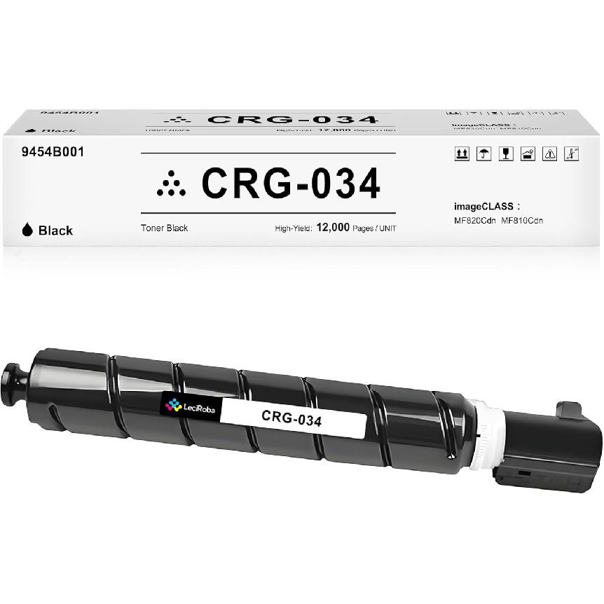 LeciRoba CRG-034 Black High Yield Toner Cartridge Replacement for Canon 034 9454B001 for Canon imageCLASS MF810Cdn MF820Cdn Printer (Black, High