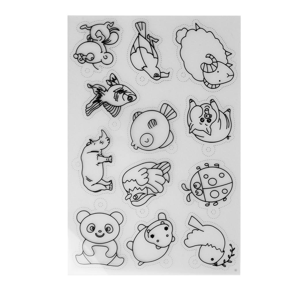 8 PCS Cute Animal Heat Shrink Sheets White Different Patterns Shrink Plastic Sheets Colorable Shrinky Art Paper Creative Craft