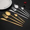 20Pcs Dinnerware Set Stainless Steel Tableware Mirror Dinner Gold Cutlery Set Steak Knife Fruit Fork Spoon Flatware Kitchen Set