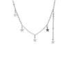 925 Sterling Silver Elegant Simple Multiple Stars Choker Necklace Gift For Girl Star Pendant Party Fine Accessories