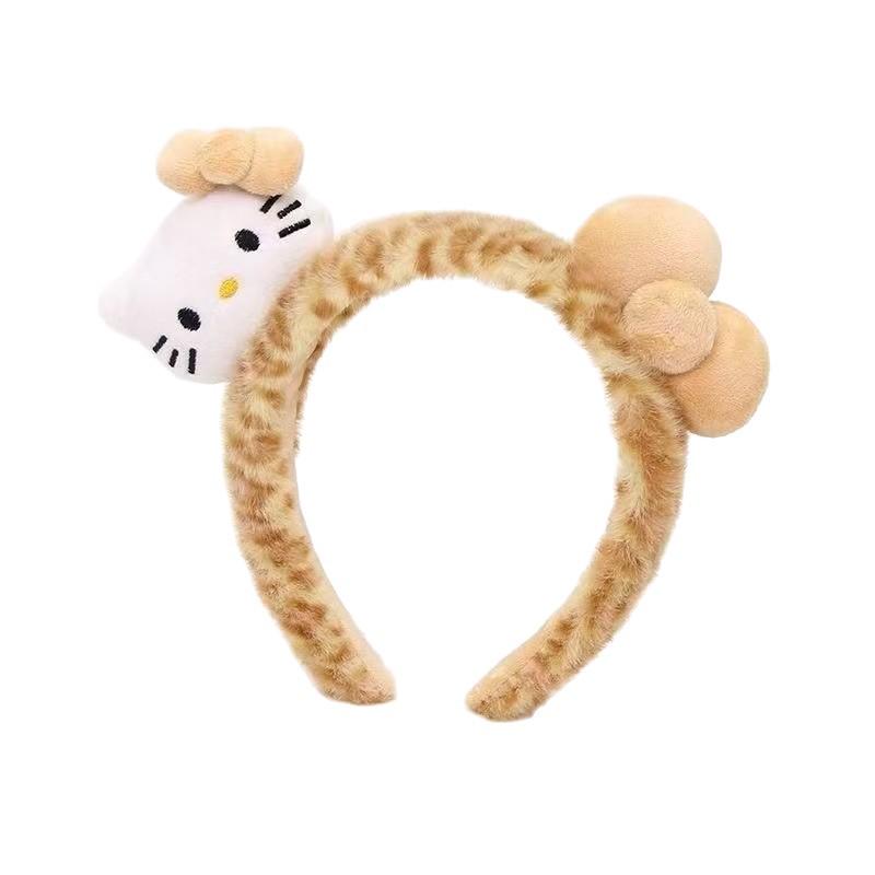 Повязка на голову Hello Kitty с леопардовым принтом в корейском стиле для женщин, 2025 - Стильная и функциональная для повседневной носки