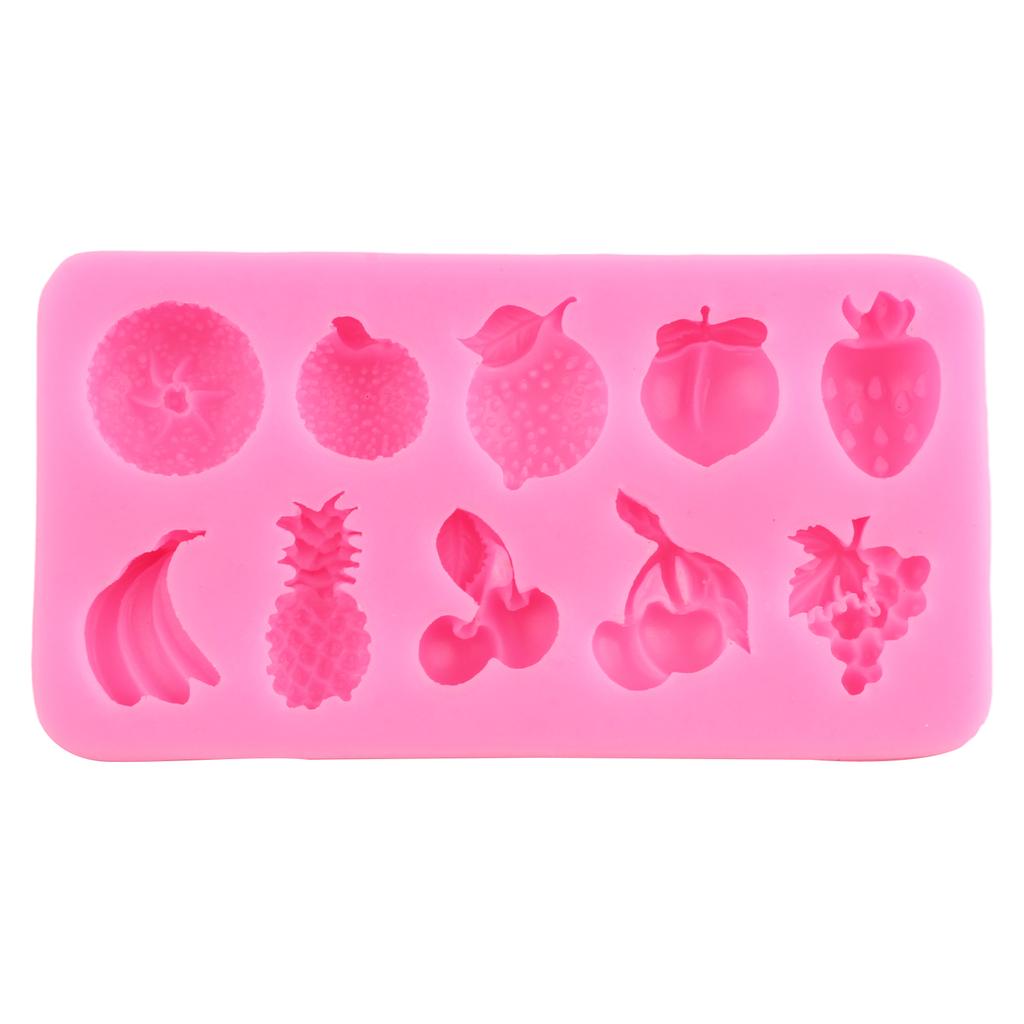 Силиконовая форма для помадки с фруктами и овощами, клубникой для украшения торта из сахара, топпер для кексов, конфет, шоколадной жевательной резинки, формы для полимерной глины