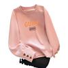 Womens Crewneck Sweatshirt Loose Fit Casual Pullover Top Geometric Print Plus Size Fall Winter