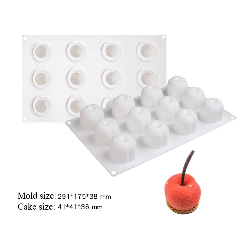 Силиконовая форма для выпечки на 6 ячеек для черничного муссового торта, форма для десертов в виде фруктов, для шоколадного пудинга