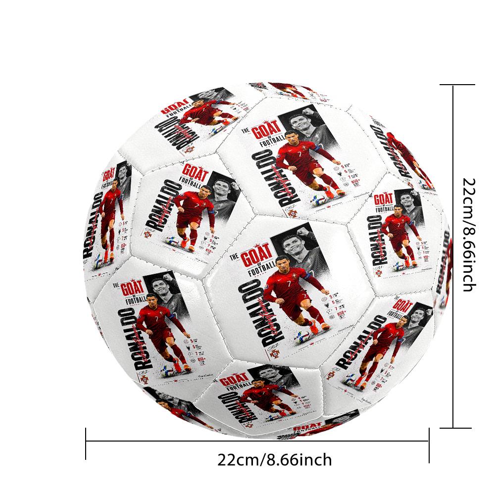 Футбольный мяч Cristiano Ronaldo, размер 5, машинная строчка, для зала/улицы, тренировок и матчей. Идеальный памятный подарок для любителей футбола