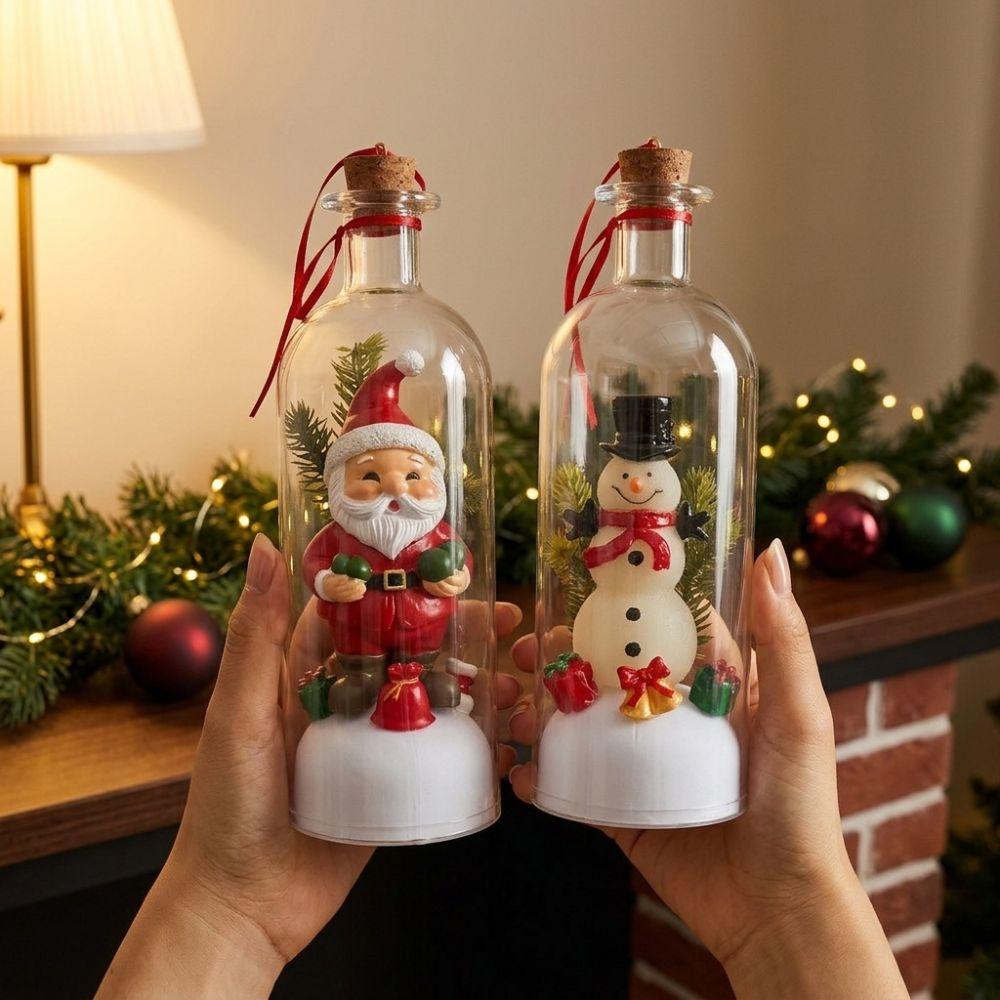 Nostalgic Recordable Christmas Bottle Message Snowy Scene Xmas Voice Memory Ornament Romantic Gift