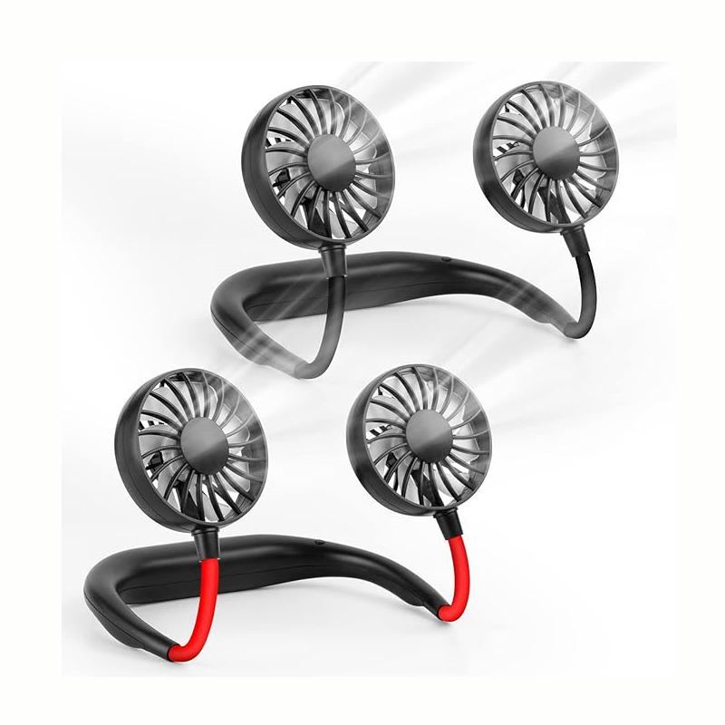 Mini USB Summer Cooling Fan Mini Neck Hanging Fan Hands Free Neckband Fan for Sports Home Office Travel
