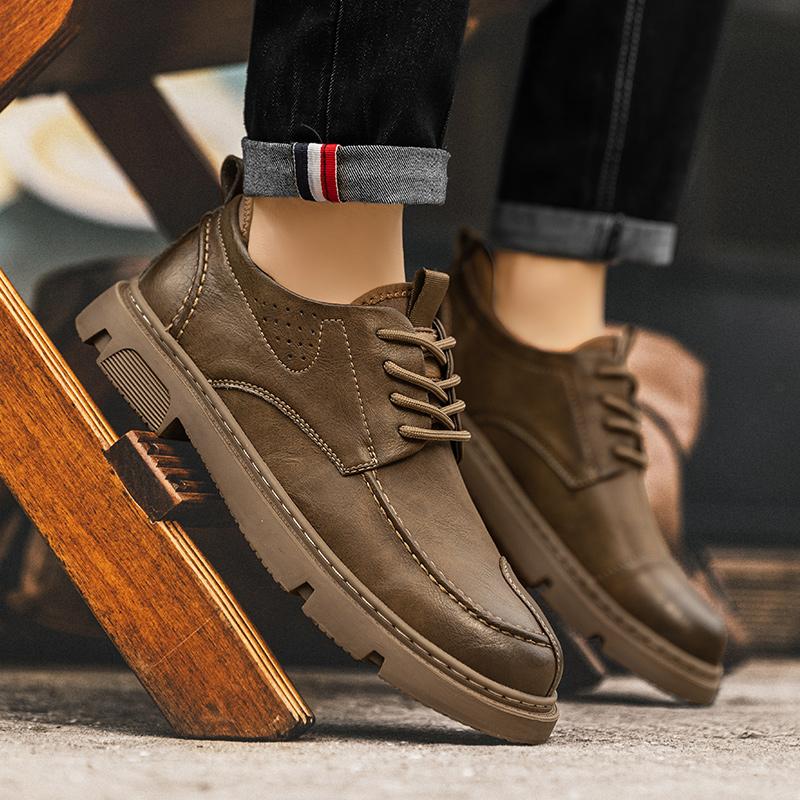 Популярная мужская кожаная обувь в минималистичном стиле для джентльмена, повседневная, офисная, для отдыха на природе, для бизнеса, для прогулок, мужская черная обувь