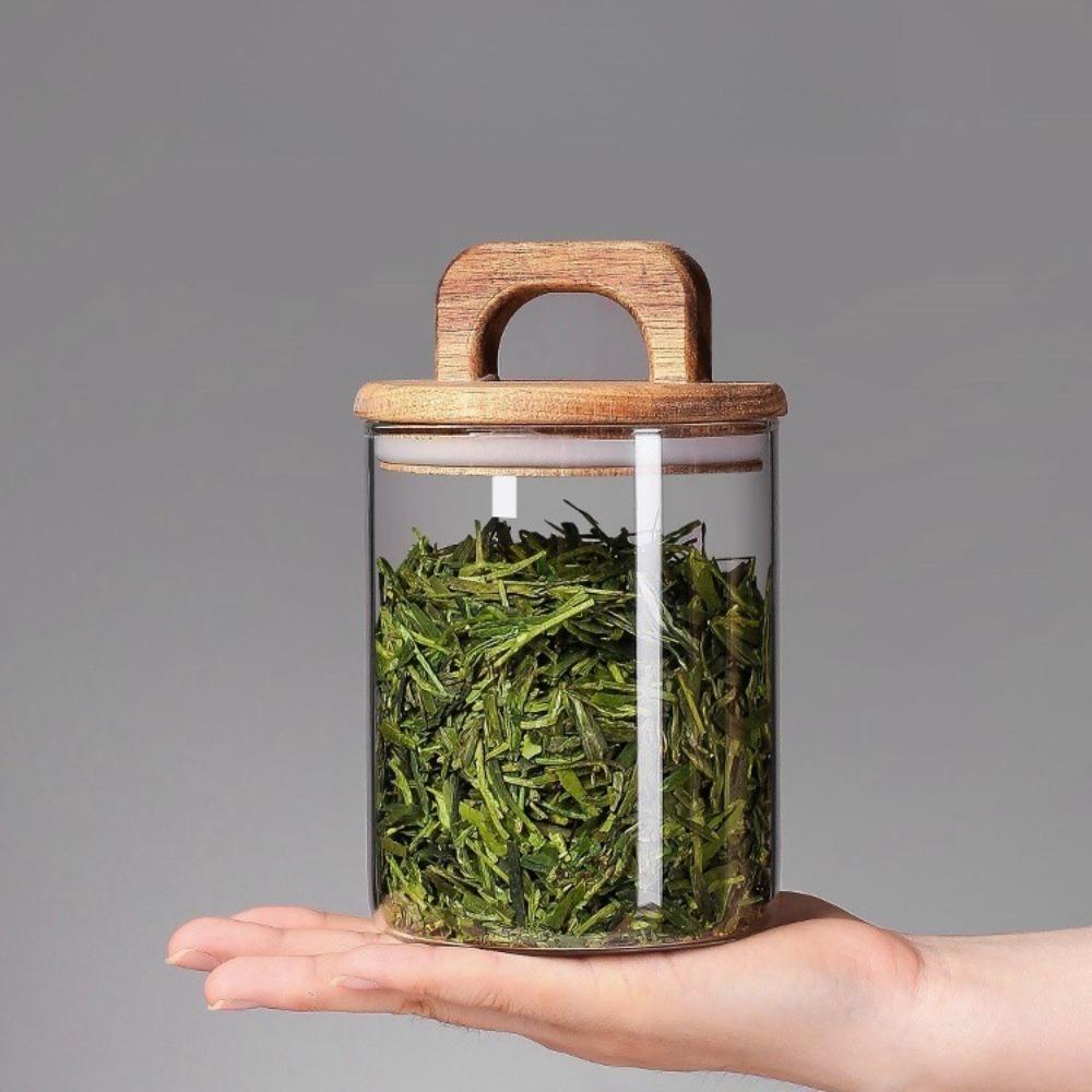 С ручкой Герметичный контейнер Стеклянный контейнер для хранения продуктов Кухонные бутылки для чая, кофе, зерен