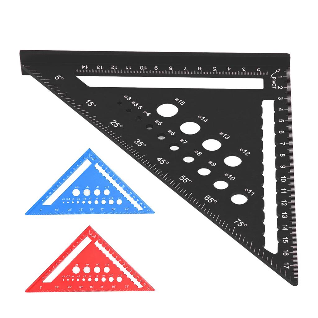 7-дюймовая треугольная линейка, метрический стропильный угольник, 90-градусная линейка, транспортир, алюминиевый сплав, деревообработка
