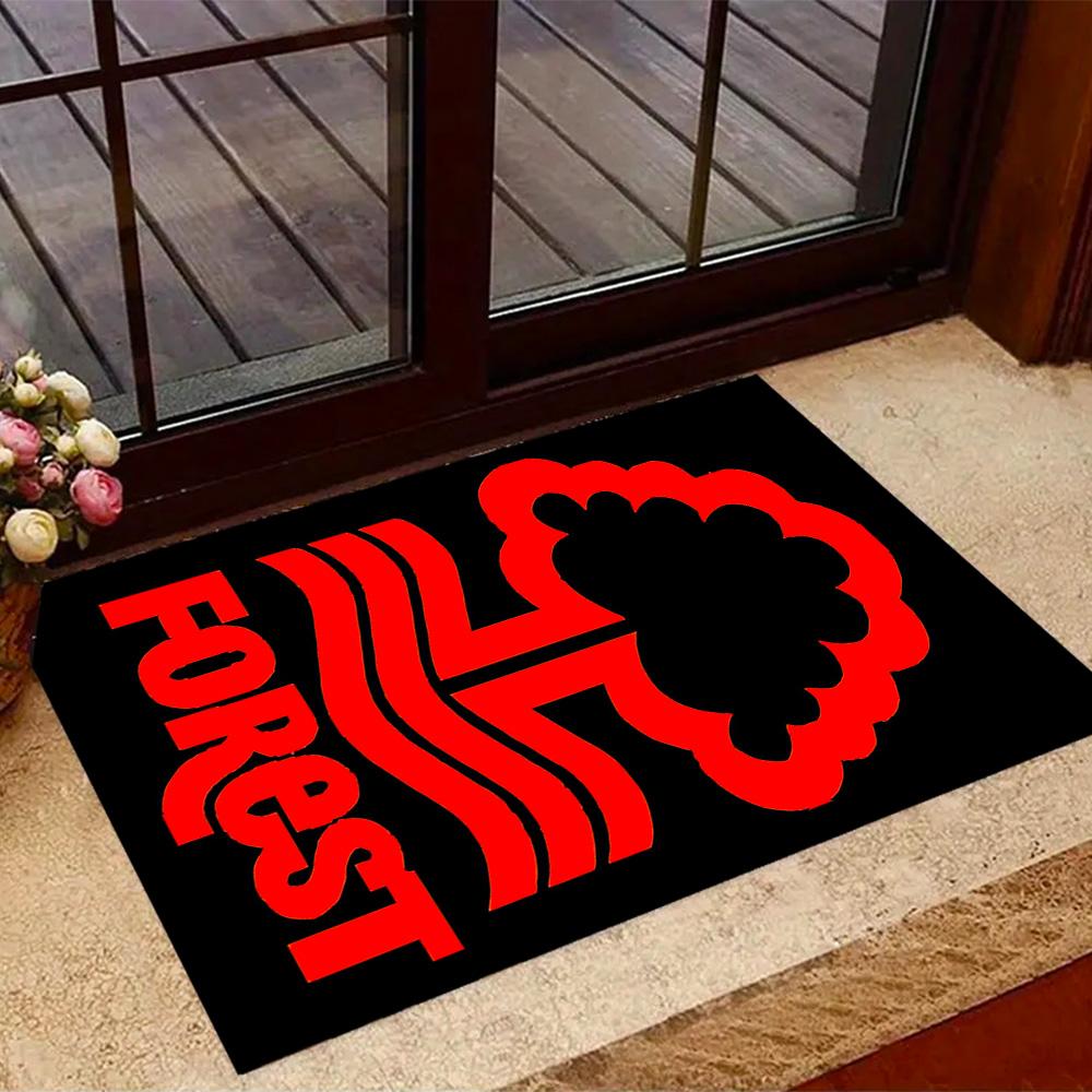 Red Tree Forest Logo Themed Anti-Slip Rugs - Polyester Home Decor, Suitable for Bedrooms, Living Rooms, Doorways, Studios, and Decorations