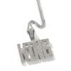 Custom Micro Paved CZ Diamond CEO King Name Pendants Trendy Brass Zircon Sublimation Capital Letters Rhodium Plated Iced Chain