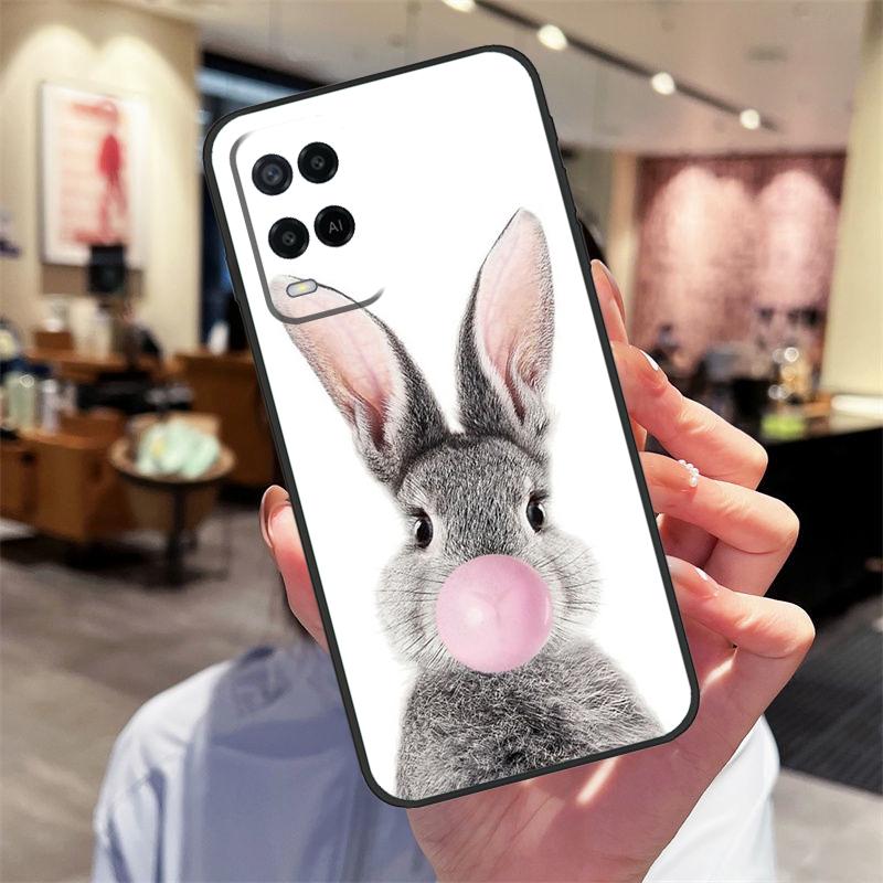 Милый чехол-кролик для Oppo A40 A60 A80 A18 A38 A58 A78 A98 A16 A76 A96 A15 A17 A77 A74 A94 A54 A57S