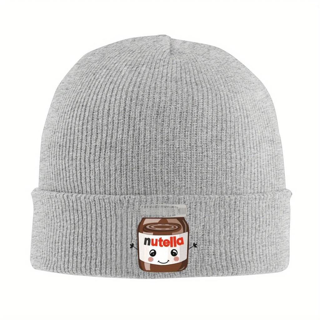 Милая вязаная шапка Nutella Модная шапка-боннет Осень Зима Для улицы Шапки-бини для унисекс Женщин Взрослых