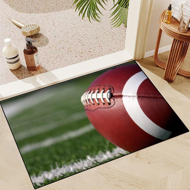 Super Bowl Themed NFL Rugs Non-Slip Machine Washable Floor Mats for Entryways and Holiday Decor Celebrate The Football Spirit