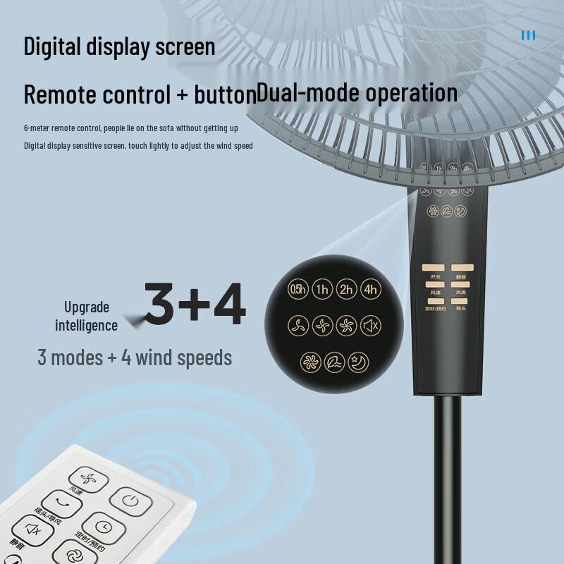 Midea Напольный вентилятор на подставке с 5 лопастями, 45 см, штепсель CN (адаптер в комплекте)