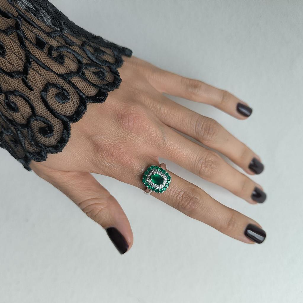 Серебряное кольцо с натуральным агатом 1.542ct, вес изделия 3,48 гр (2196297)