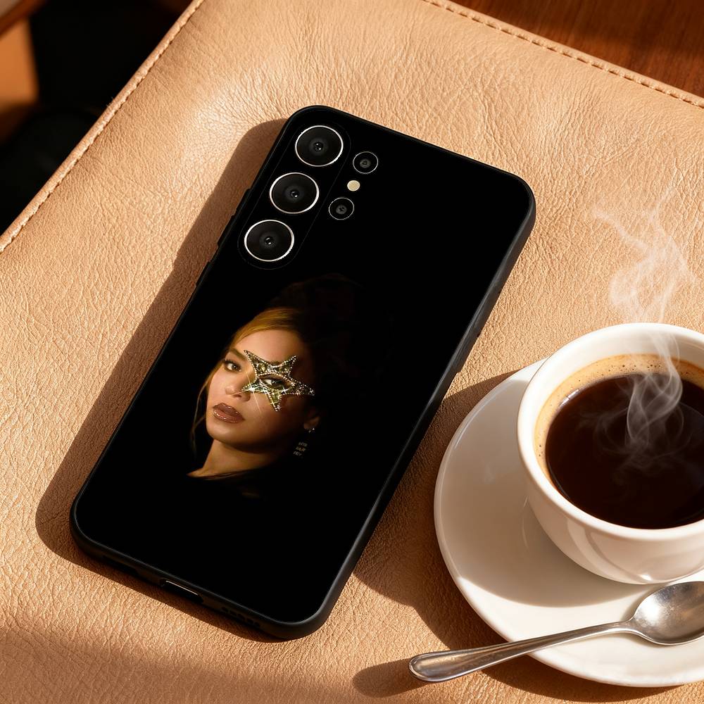 Singer B-Beyonce Cowboy Carter Phone Case For Samsung S25,24,23,22,30,21,10,9,Ultra,Plus,Lite,FE Soft Black Case