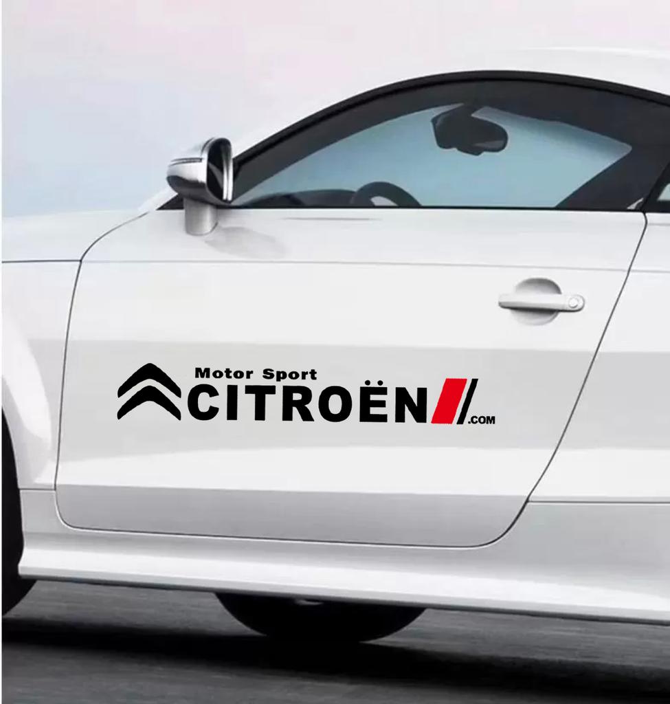Car Sticker 2PCS Waterproof Car Logo Door Side Stickers Creative Body Decor Logo Decals for Citroen DS Series C2 C3 C4 C5 C6 C8 FL7