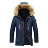 Men Winter Jacket Fur Collar Casual Hooded Parka Down Jackets Mens Warm Thick Thermal Outdoor Overcoat Zipper Multi -Pocket