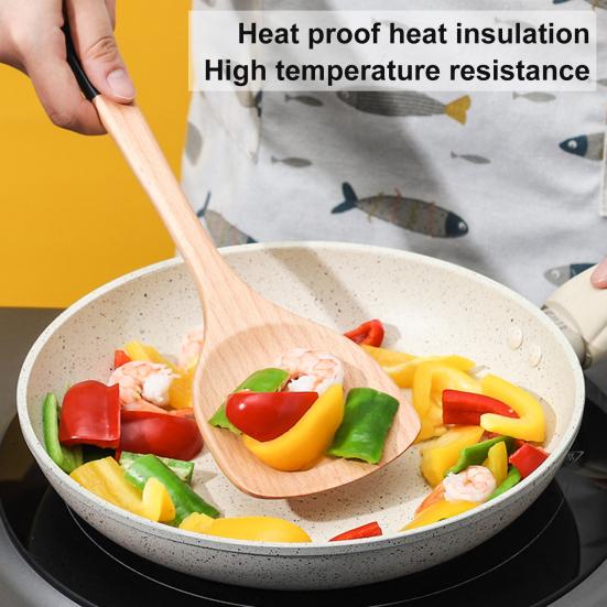 5Pcs/Set Kitchen Cooking Utensils Set Anti-skid Long Handle Wooden Shovel Spoon Frying Spatula High Cookware Five-Piece Set