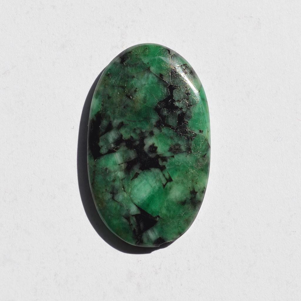 AAA+ Quality Natural Green Emerald Gemstone Cabochon, Oval Shape Emerald Cabochon, Size 36x22x4.4 MM (35 Carats)