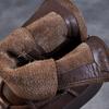 Johnature Handmade Vintage Mid-calf Boots Genuine Leather Women's Thick Soled Casual Versatile Short Boots