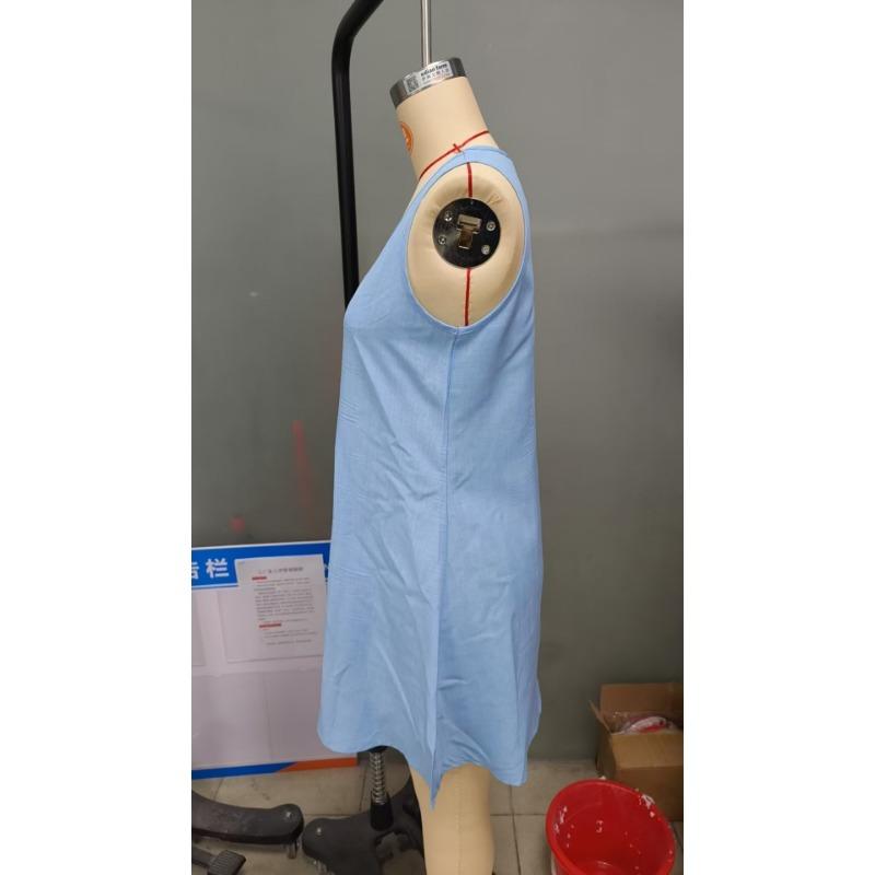 Летнее женское повседневное платье-жилет на пуговицах