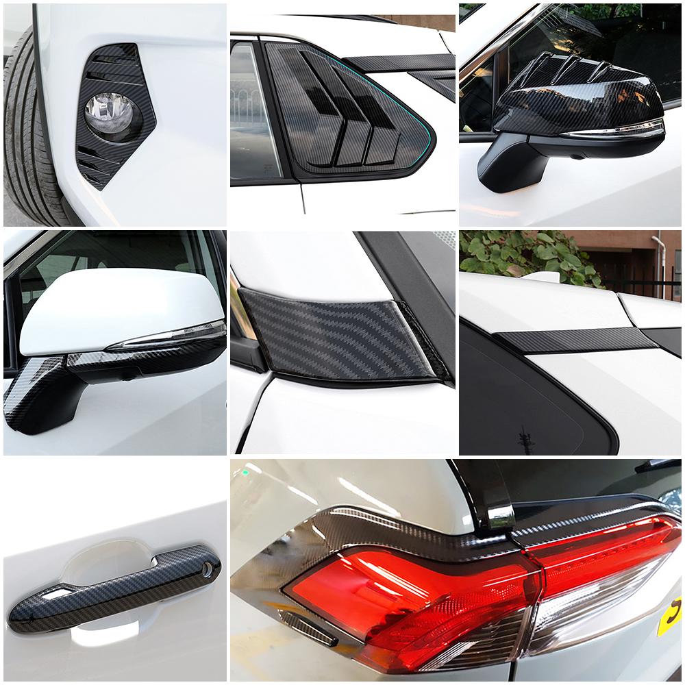 Для Toyota Rav 4 Rav4 2019-2024 автомобильный стиль внешняя отделка модификация карбоновое волокно изменение цвета защитная рамка отделка наклейка