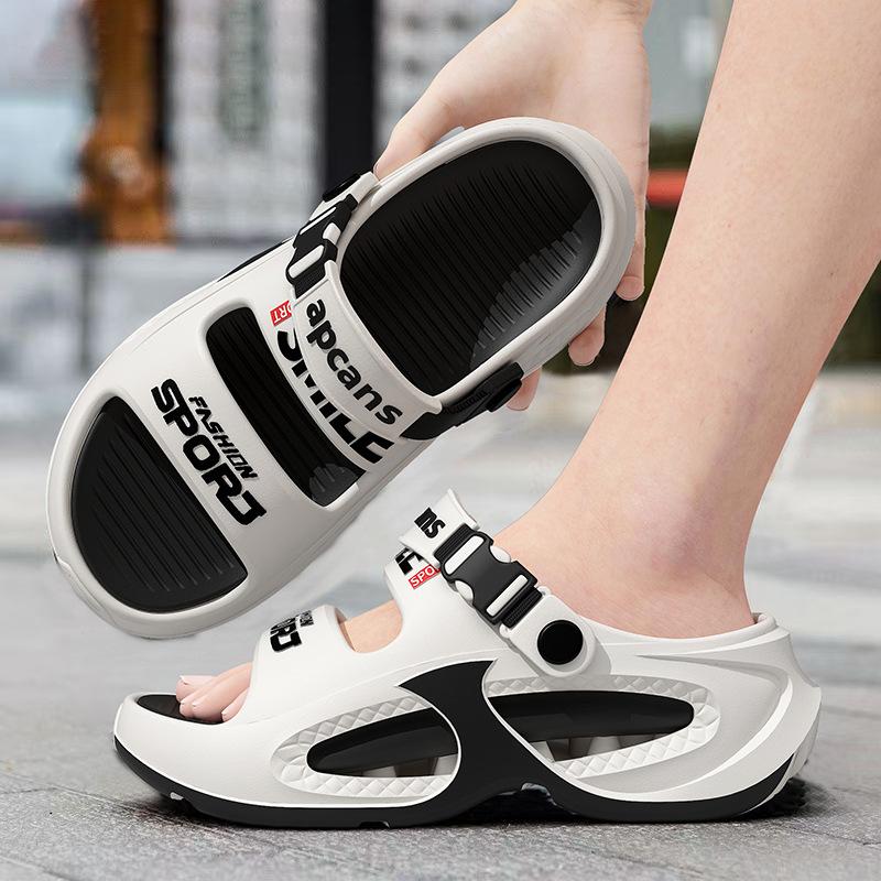 2025 платформа шлепанцы сандалии одним словом мужские новые летние нескользящие уличные спортивные досуговые для ходьбы по воде пляжные туфли