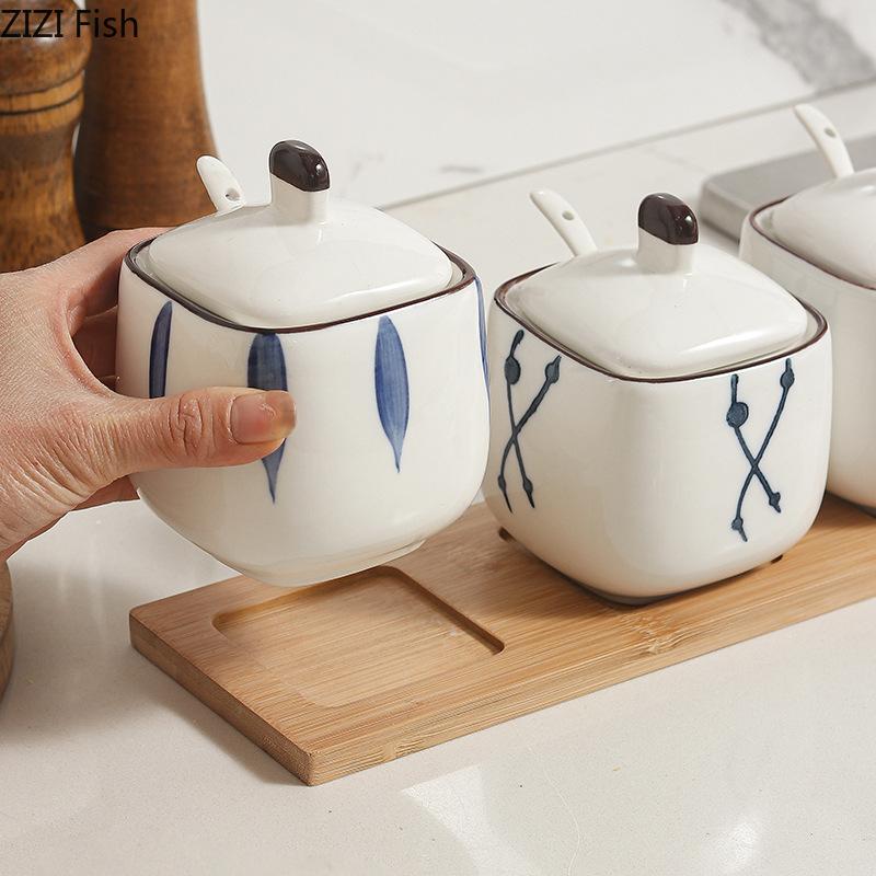 Набор банок для специй Nordic Kitchen, креативная керамическая банка для хранения приправ, влагостойкая, органайзер для соли и перца, домашние инструменты для приправ