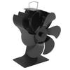 6 Blade Stove Fan Black Self Starting High Temperature Resistant Heat Powered Stove Fan for Home