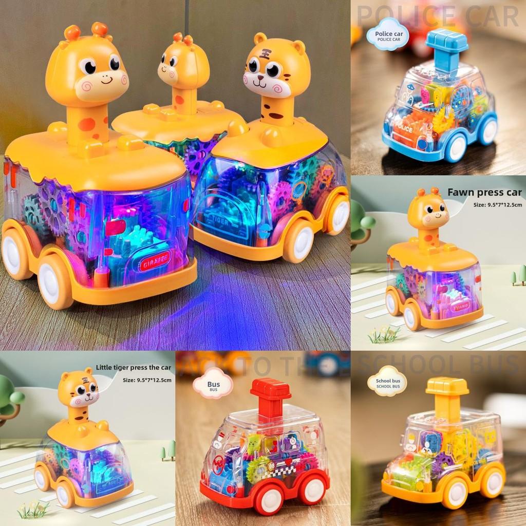 Tiger Deer Led Light Up Bus Toy Vehicle With Interactive Features For Children Playtime