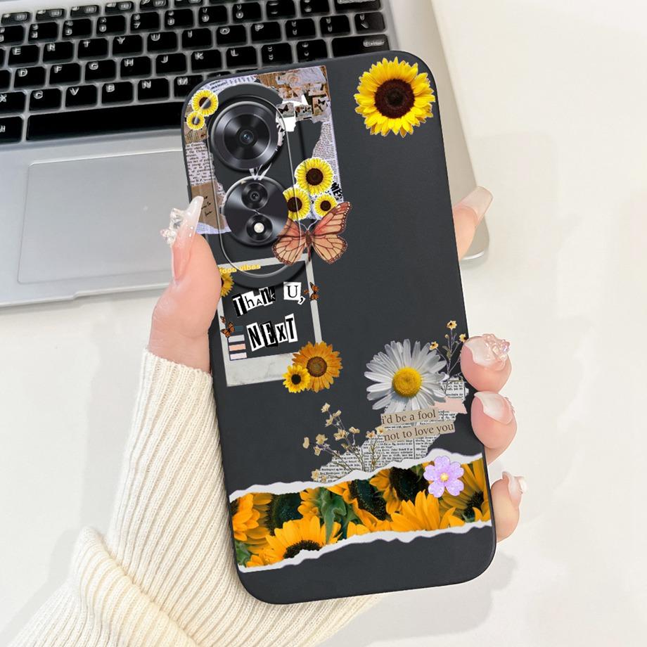 For Oppo A60 4G CPH2631 Case Cover Oppo A80 CPH2631 Soft Silicone TPU Flower Butterfly Girly Fashion Painting OppoA60 5G Funda