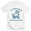 It Is What It Is and It Is Not Great Raccoon Meme T-Shirts Funny Opossum Popular Tshirt Men's Fashion Cotton Casual Short Sleeve