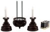 Asahi Denki Kasei Smile Kids Safe Candle and Incense Set, Brown (2 Candles and 1 Incense Stick) AGI-102DB, for Safety and Security with Electronic