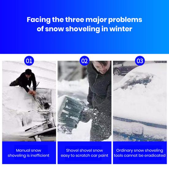 Car Snow Brush Ice Scraper Aluminum Alloy Long Handle EVA Sponge Grip Flexible Nylon Bristles Auto Windshield Snow Removal Broom Ice Shovel Tool